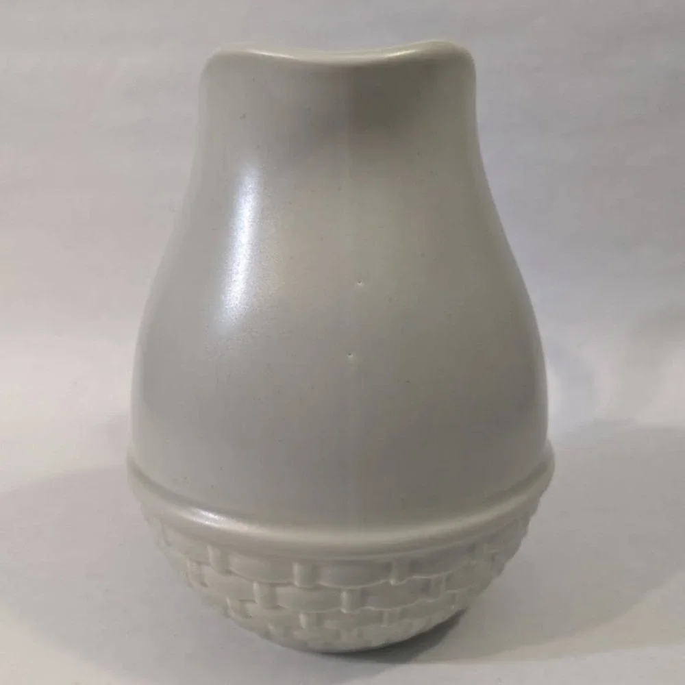 Vintage Pfaltzgraff Basketweave Stoneware Pitcher Off-White Vintage Farmhouse